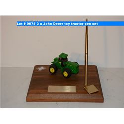 2 x John Deere toy tractor pen set