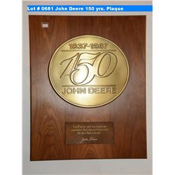 John Deere 150 yrs. Plaque