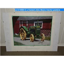 2 x framed John Deere tractor posters