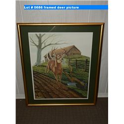 framed deer picture