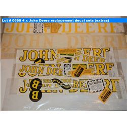 4 x John Deere replacement decal sets (extras)