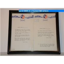2 x framed BA letters