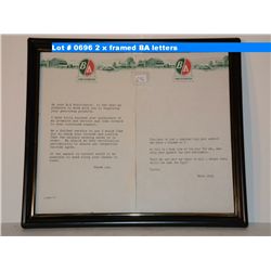 2 x framed BA letters