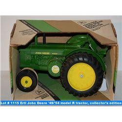 Ertl John Deere '49/'54 model R tractor, collector's edition