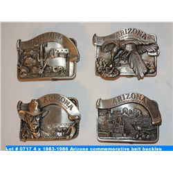 4 x 1983-1986 Arizone commemorative belt buckles (limited edition - numbered)