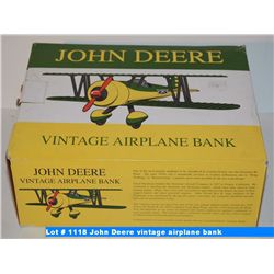 John Deere vintage airplane bank