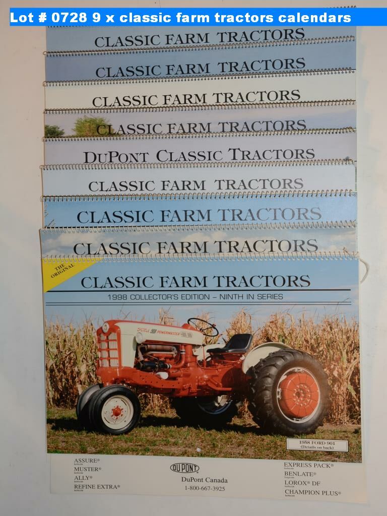 9 x classic farm tractors calendars