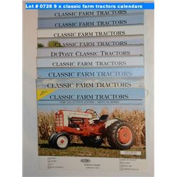 9 x classic farm tractors calendars