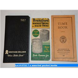 7 x assorted pocket books