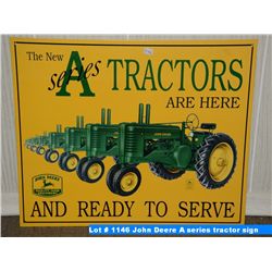 John Deere A series tractor sign