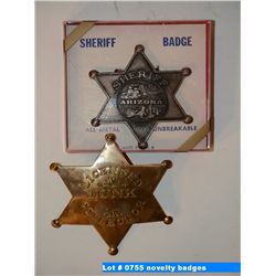 Arizone Sheriff & Licensed Junk Collector badges