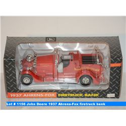 John Deere 1937 Ahrens-Fox firetruck bank