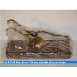 John Deere 150 years display plow on plaque