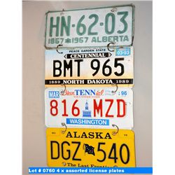 4 x assorted license plates