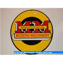Minneapolis - Moline metal sign