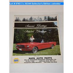 3 x 1992-1934 Collector's Edition classic car calendar