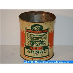Macleod's Armac axle grease tin