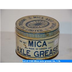 Mica axle grease tin, 1 lb.