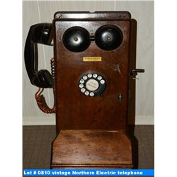 vintage Northern Electric rotary dial, wall hung telephone