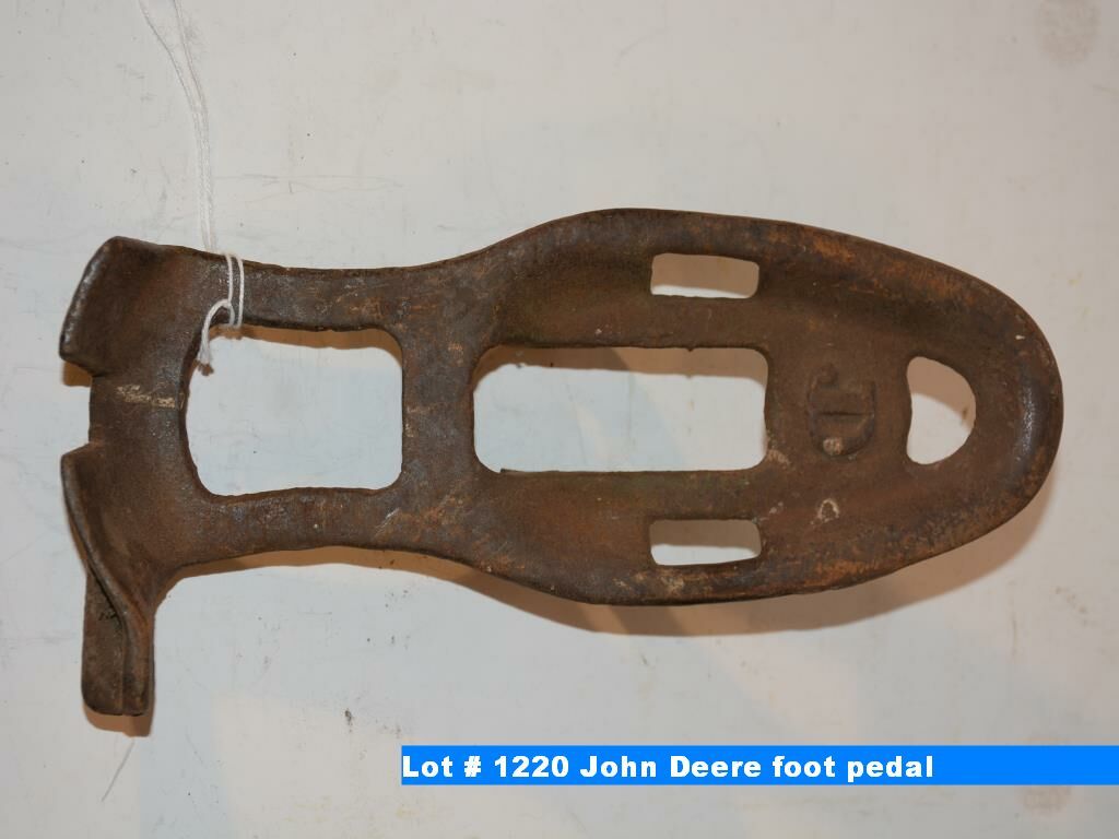 John Deere foot pedal Bodnarus Auctioneering