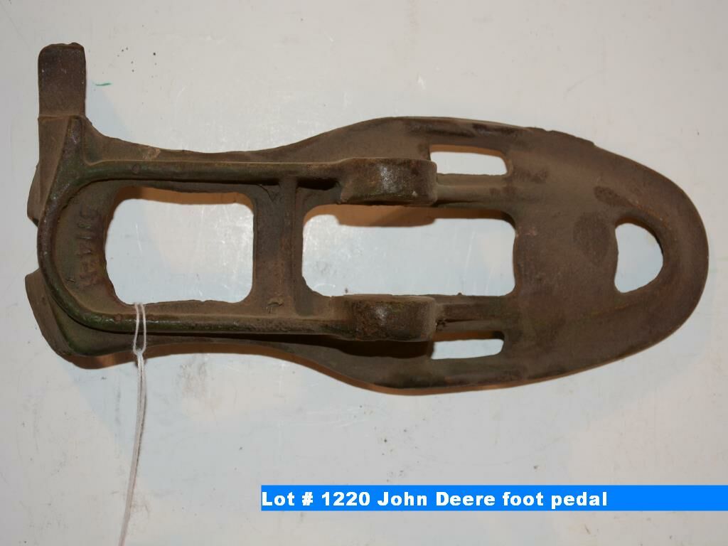 John Deere foot pedal Bodnarus Auctioneering