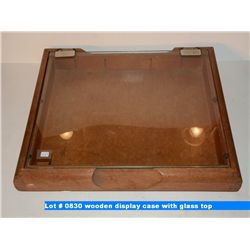 wooden display case with glass top