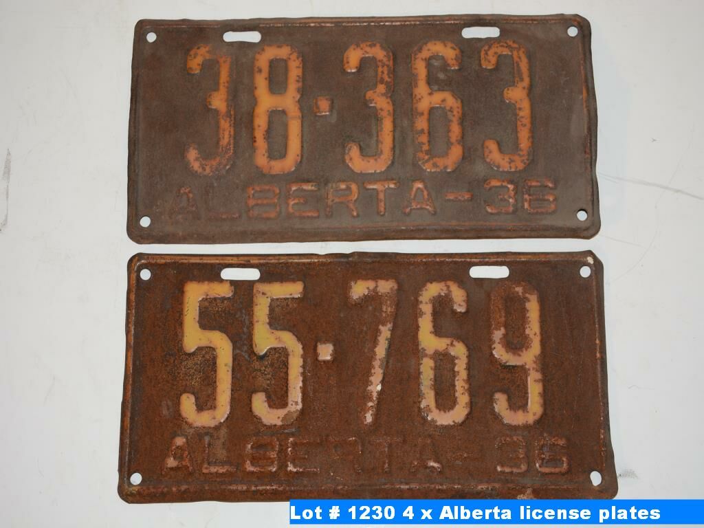 4 x Alberta license plates