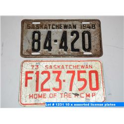 10 x assorted license plates