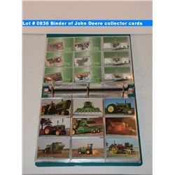 Binder of John Deere collector cards