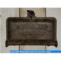 McCormick cast iron tool box cover