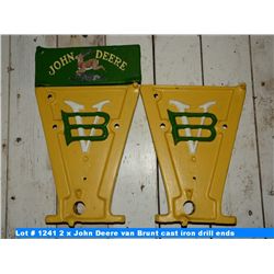 2 x John Deere van Brunt cast iron drill ends