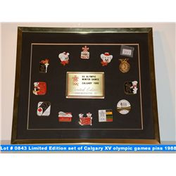 Limited Edition framed set of Calgary XV winter olympic games pins 1988 (#4640)