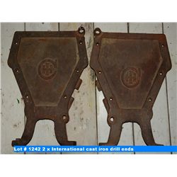 2 x International cast iron drill ends