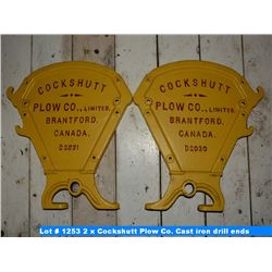 2 x Cockshutt Plow Co. Cast iron drill ends (D2030 & D2031)
