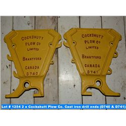 2 x Cockshutt Plow Co. Cast iron drill ends (D740 & D741)