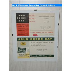 John Deere Day framed tickets