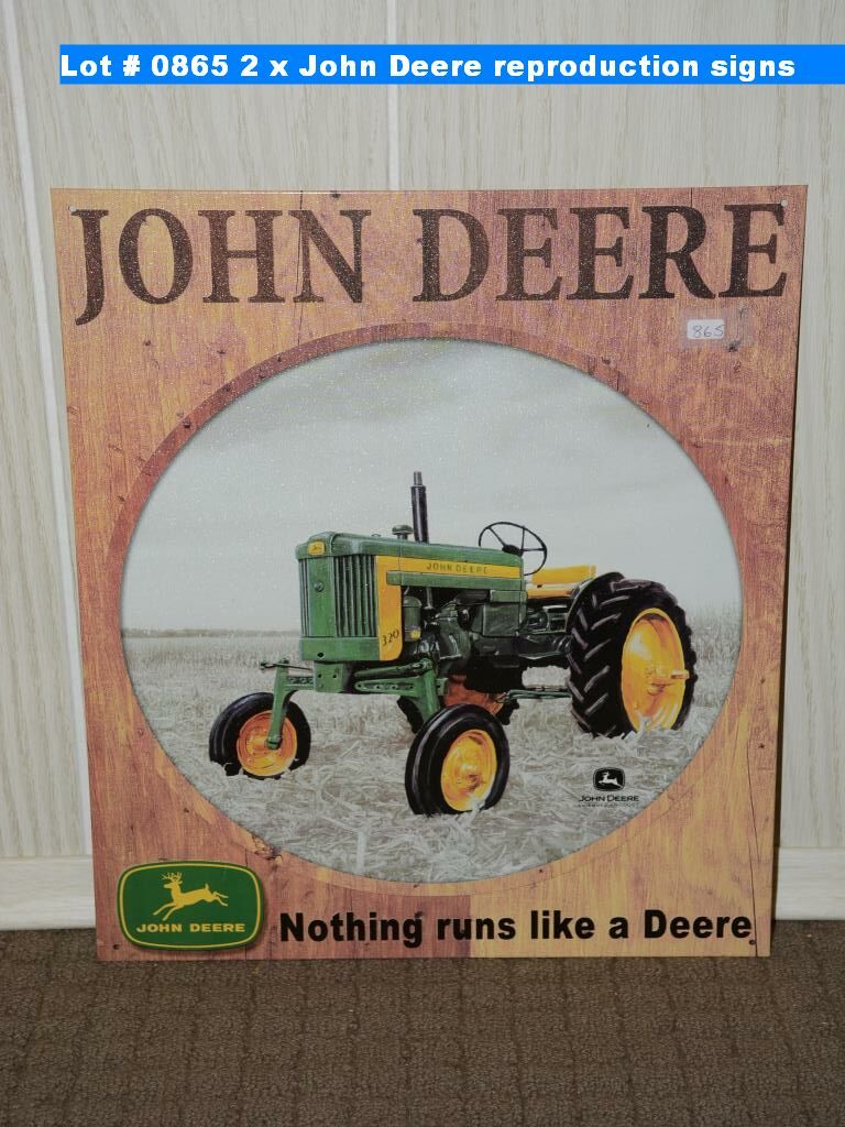 2 x John Deere reproduction signs
