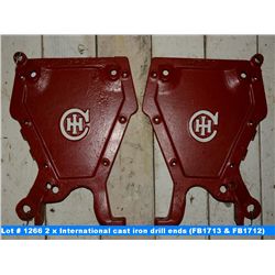 2 x International cast iron drill ends (FB1713 & FB1712)