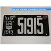 Image 1 : 1919 Sask. License plate - porcelain
