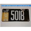 Image 1 : 1920 Sask. License plate - porcelain with metal tag