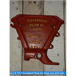 Cockshutt Plow Co. Cast iron drill end (D741)