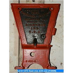 The American Seeding Machine Co. Cast iron drill end (T386R)