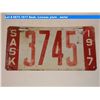 Image 1 : 1917 Sask. License plate - metal