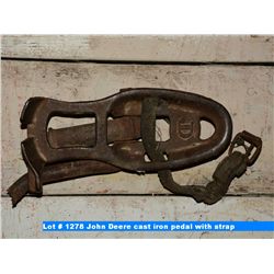John Deere cast iron pedal with strap
