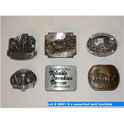 6 x assorted belt buckles