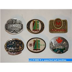 6 x assorted belt buckles