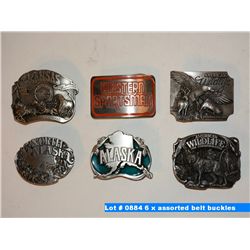 6 x assorted belt buckles