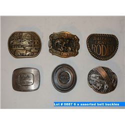 6 x assorted belt buckles