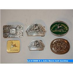 6 x John Deere belt buckles