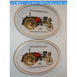 2 x John Deere Waterloo Boy serving trays